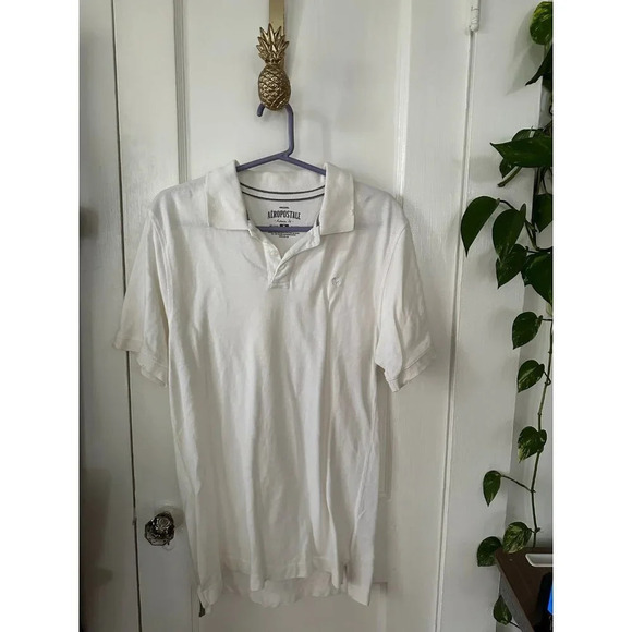 Aeropostale Men’s size Medium Authentic Fit white polo shirt - Picture 1 of 7